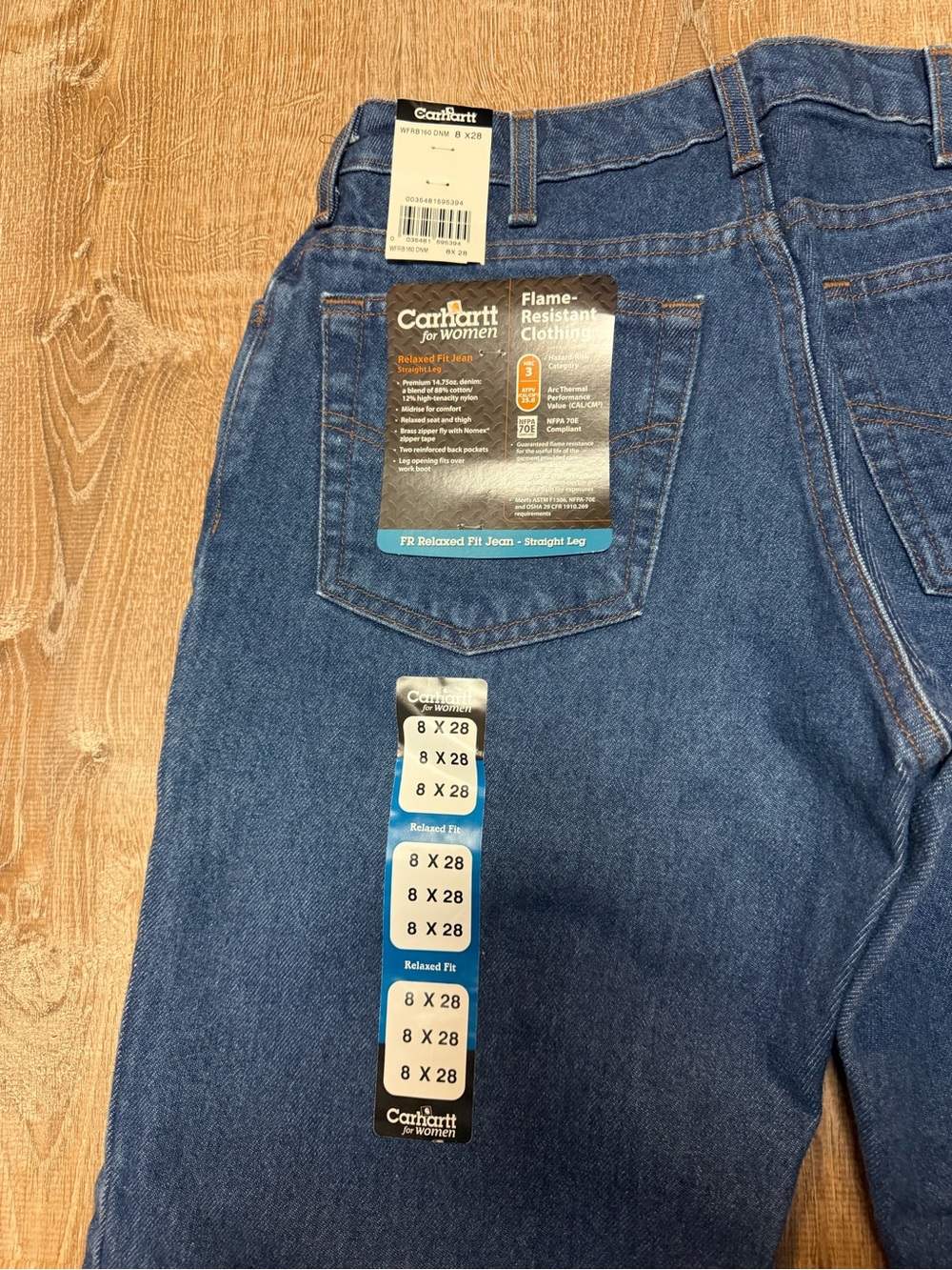 Carhartt FR Women’s 8x28 Relaxed Fit Straight Leg Jeans NWT Flame Resistant WFRB